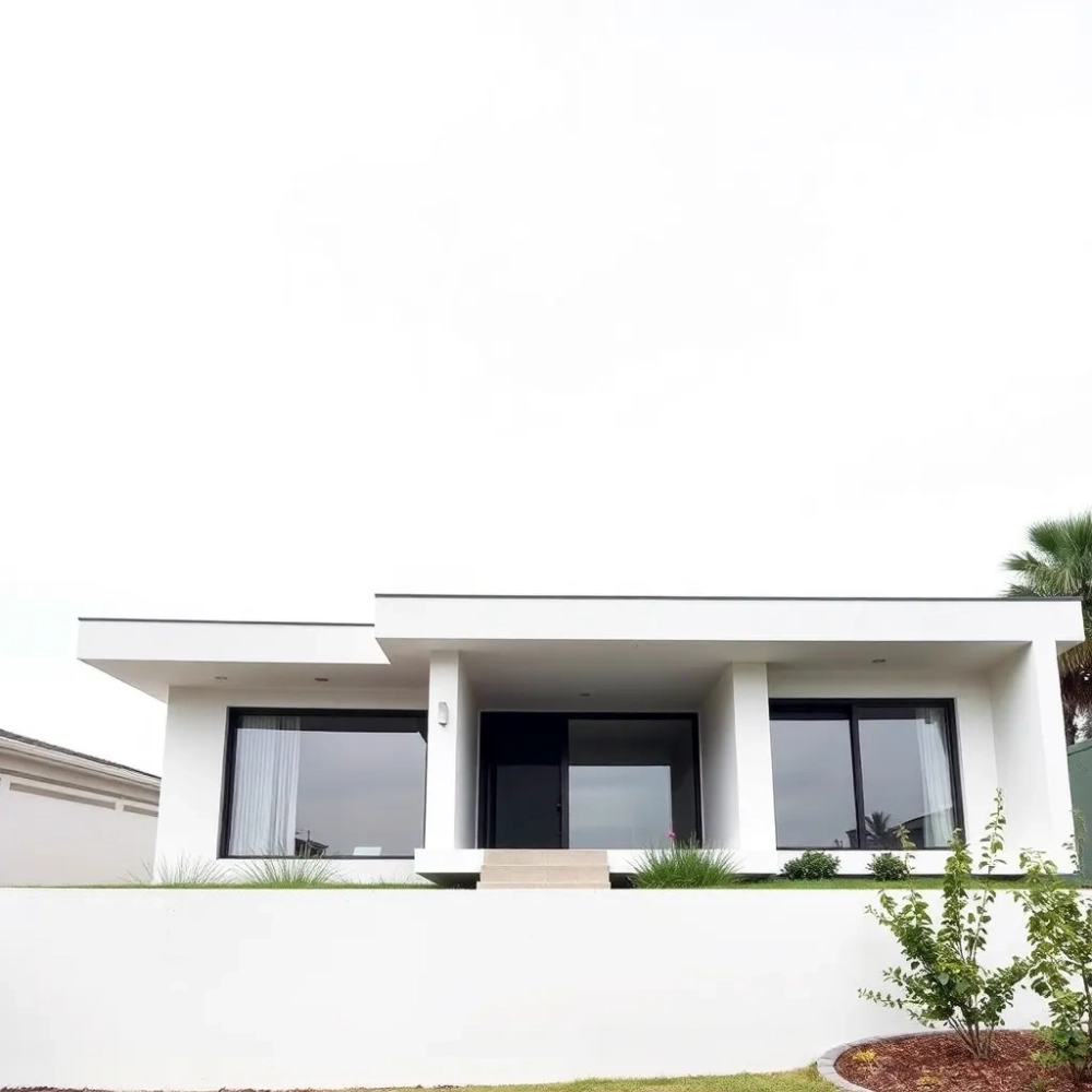 dom parterowy z płaskim dachem