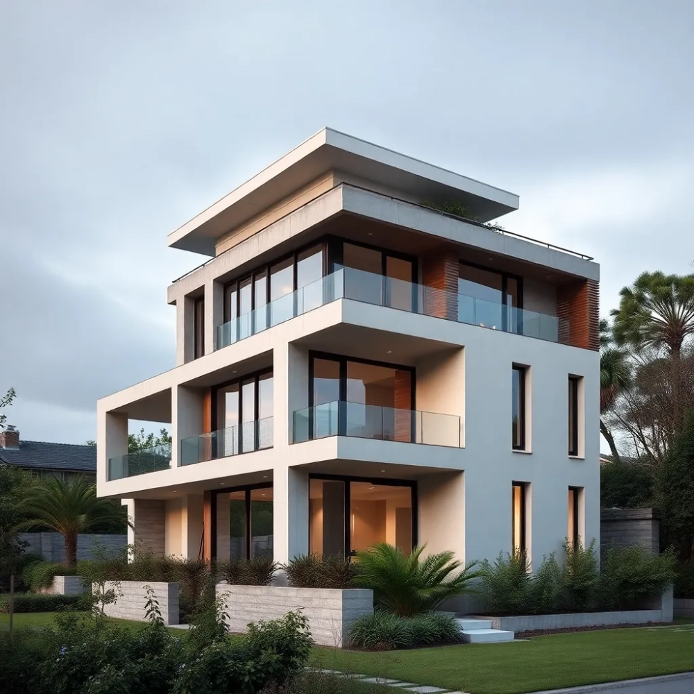 Domy piętrowe z płaskim dachem