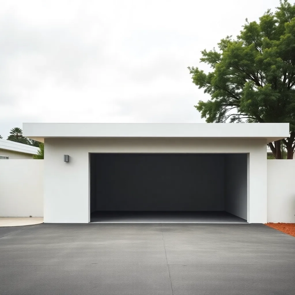 Garaż z płaskim dachem