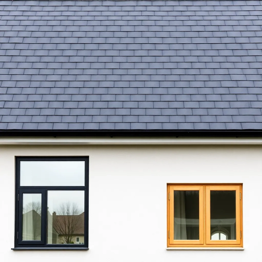 Grafitowy dach jakie okna