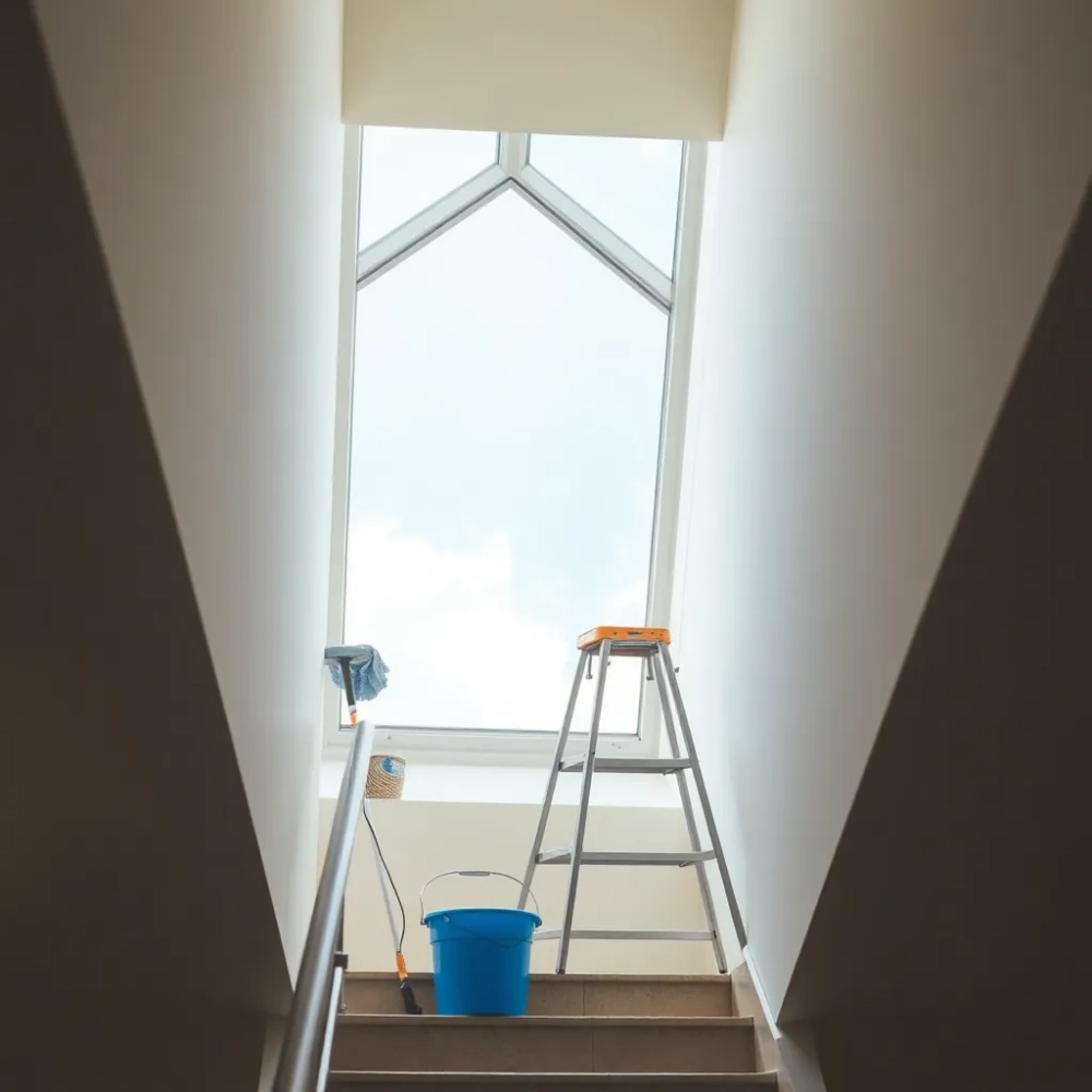 Jak umyć okno dachowe na klatce schodowej