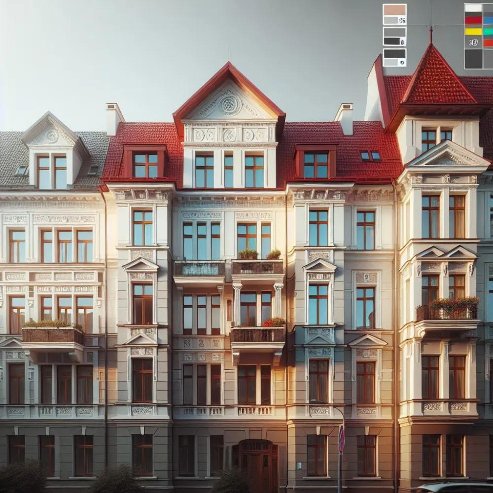 Jaki kolor elewacji do czerwonego dachu i białych okien