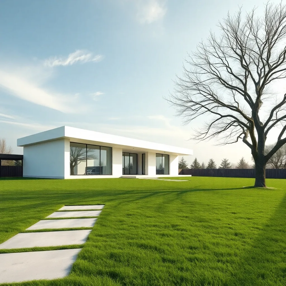 Minimalistyczny dom z płaskim dachem