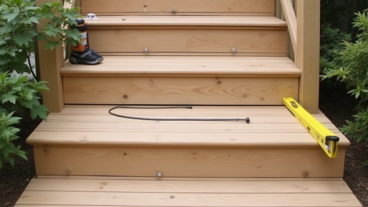 Montaż deski kompozytowej na schodach