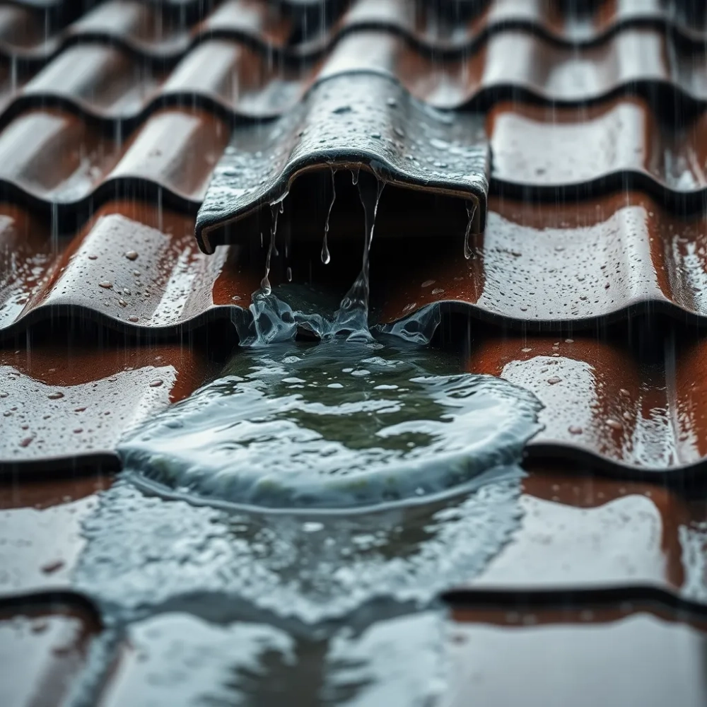 Przeciekający dach z dachówki