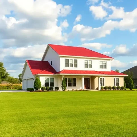 Bordowy dach jaka elewacja