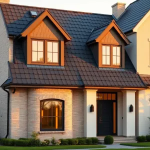 Czarny dach okna złoty dąb jaką elewacja