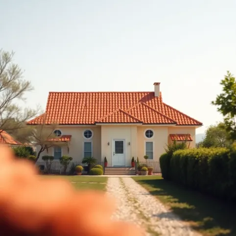 Dom z czerwonym dachem