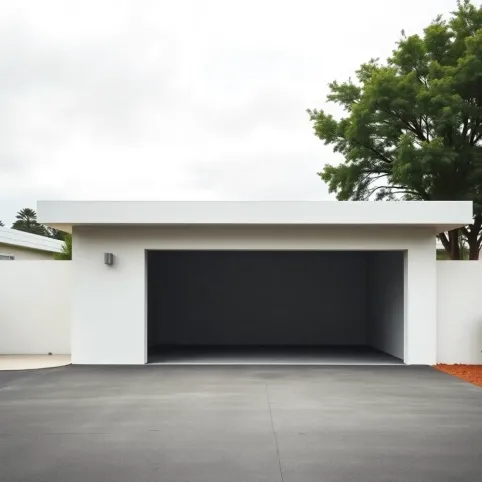 Garaż z płaskim dachem
