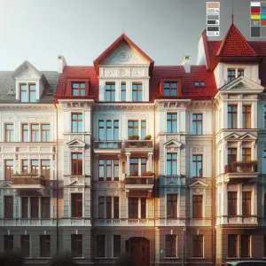 Jaki kolor elewacji do czerwonego dachu i białych okien