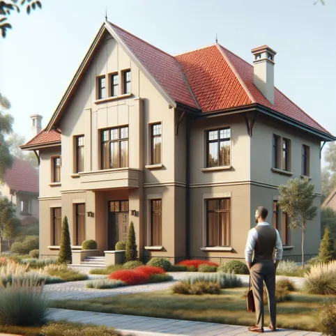 Jaki kolor elewacji do czerwonego dachu i brązowych okien