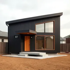 Mały dom z dachem jednospadowym