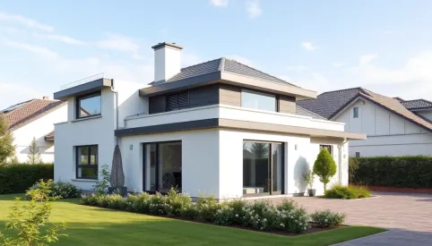 Nowoczesny bliźniak z płaskim dachem