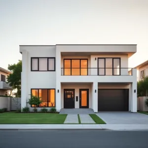 Nowoczesny dom piętrowy z płaskim dachem