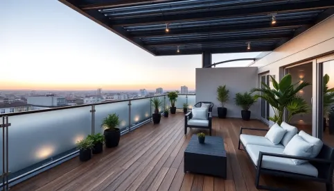 Nowoczesny taras na dachu