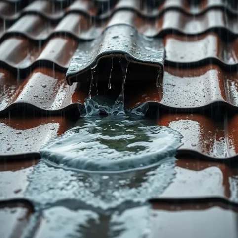 Przeciekający dach z dachówki