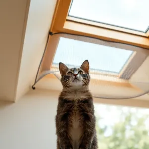 Siatka na okno dachowe dla kota