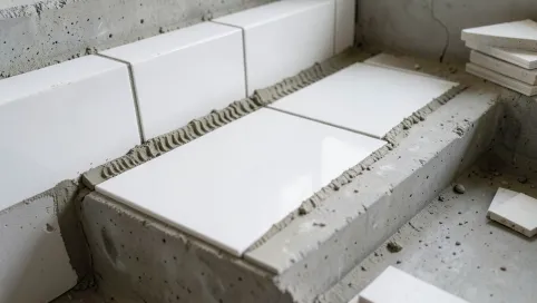 Układanie płytek na schodach