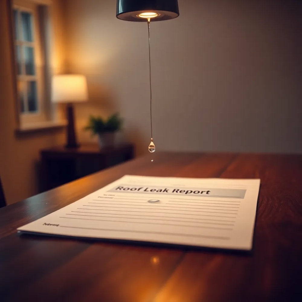 Zgłoszenie przeciekającego dachu wzór